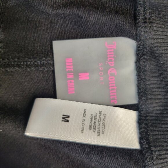 NWT‎ Juicy Couture Sport Side Jogger Womens Size Medium Black Rainbow Logo - Picture 14 of 16